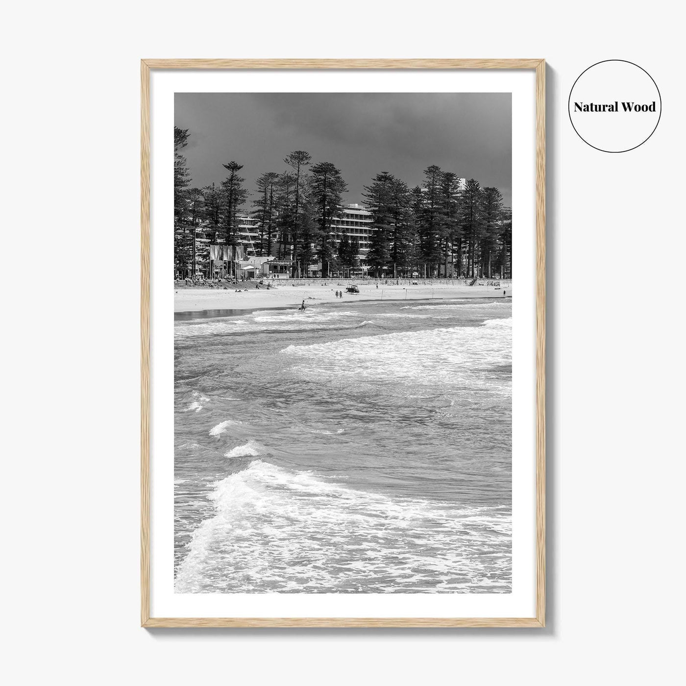 Manly Beach Black and White Fine Art Photo Print, Sydney, Australia, Wall Poster