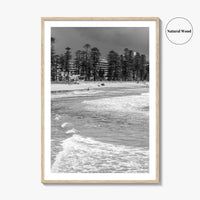 Manly Beach Black and White Fine Art Photo Print, Sydney, Australia, Wall Poster