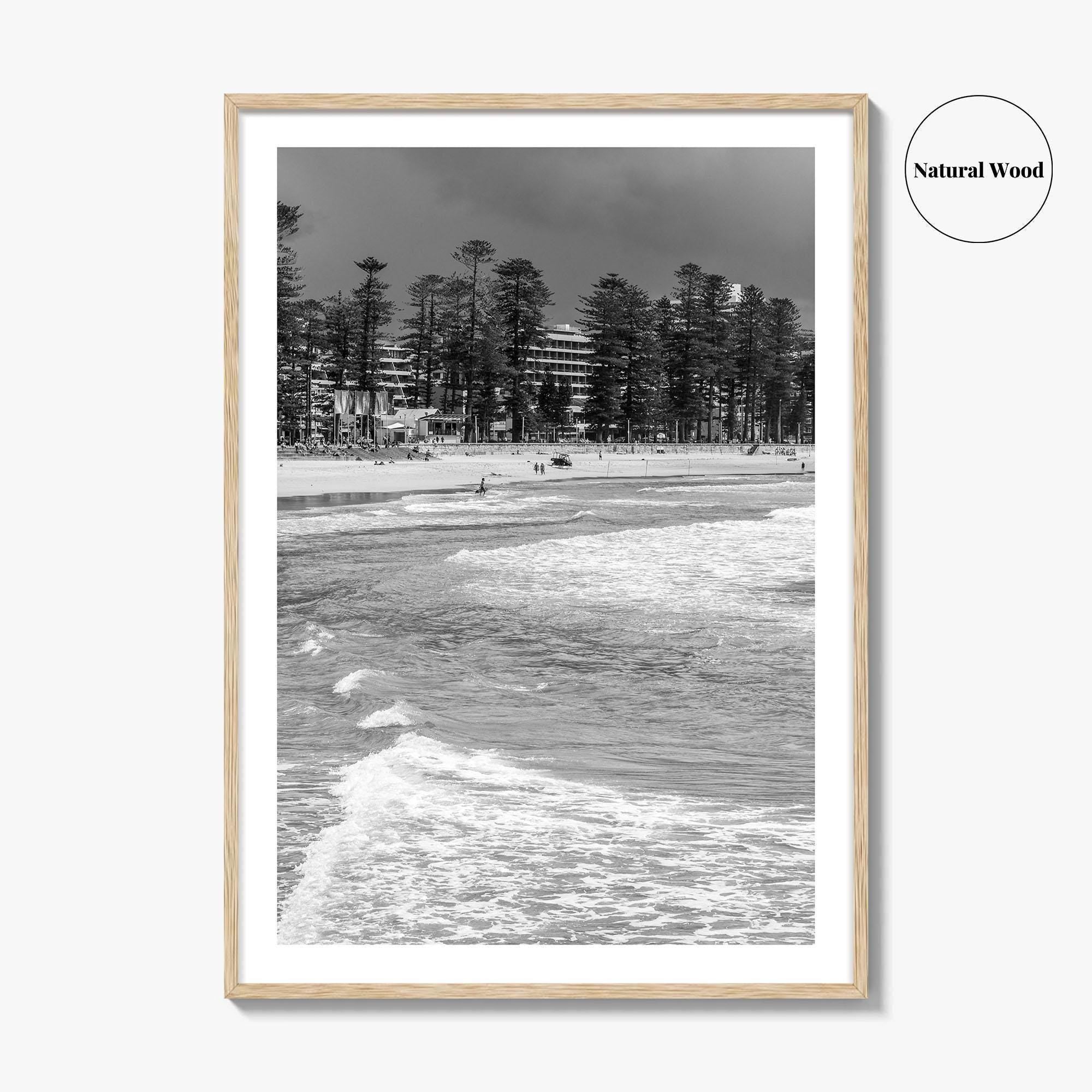 Manly Beach Black and White Fine Art Photo Print, Sydney, Australia, Wall Poster