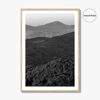 Blue Ridge Black and White Fine Art Photo Print, North Carolina, Appalachia Poster