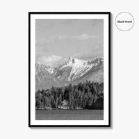 Sechelt Inlet Black and White Fine Art Photo Print, Vancouver Canada Poster