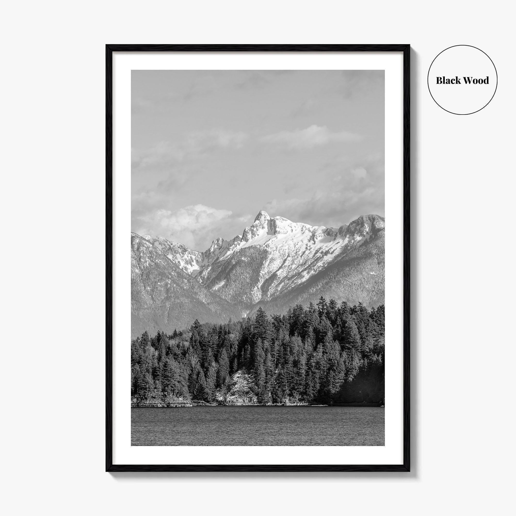 Sechelt Inlet Black and White Fine Art Photo Print, Vancouver Canada Poster