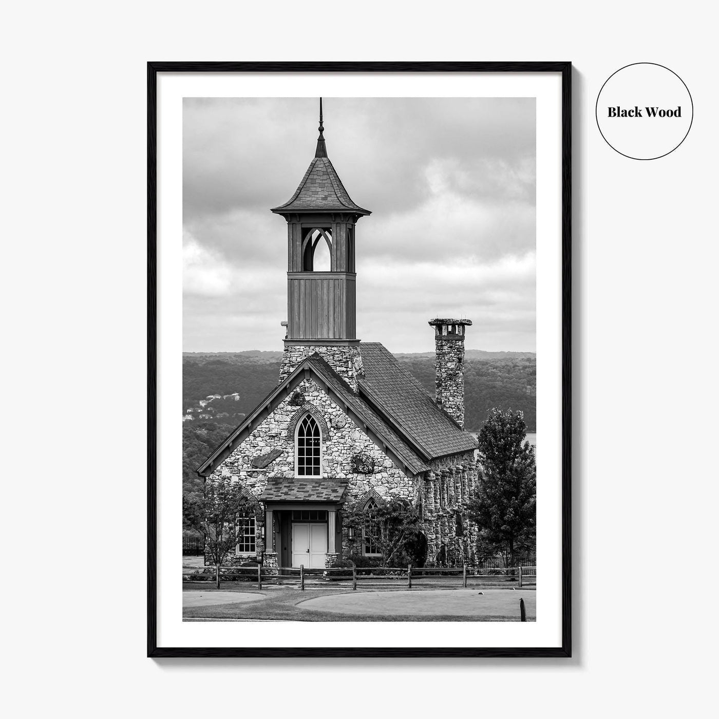 Branson Black and White Fine Art Photo Print, Missouri Top of the Rock Poster