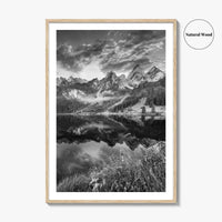 Vorderer Gosausee Black and White Fine Art Photo Print, Austrian Alps Poster
