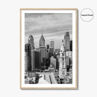 Philadelphia Skyline Black and White Fine Art Photo Print, Downtown Poster, Pennsylvania USA, Philly