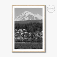 Bellingham Black and White Fine Art Photo Print, Mount Baker Washington Poster
