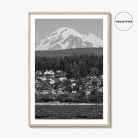 Bellingham Black and White Fine Art Photo Print, Mount Baker Washington Poster