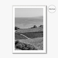 Getaria Black and White Fine Art Photo Print, Basque Country Spain, Vineyard Wall Art