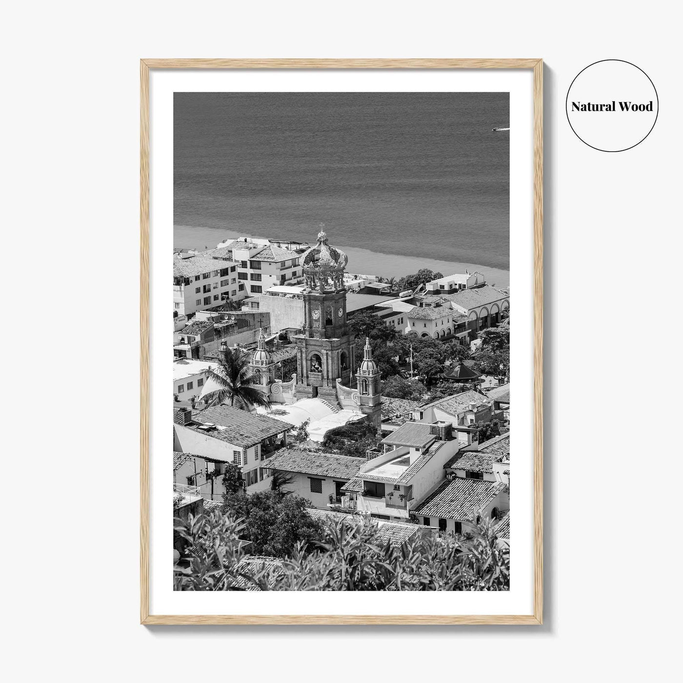 Puerto Vallarta Skyline Black and White Fine Art Photo Print, Jalisco Mexico Poster