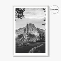 Yosemite National Park Black and White Fine Art Photo Print, Half Dome, California Poster