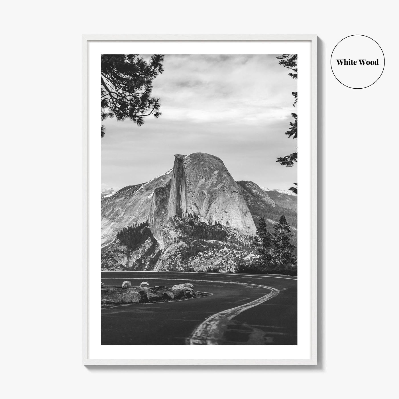 Yosemite National Park Black and White Fine Art Photo Print, Half Dome, California Poster