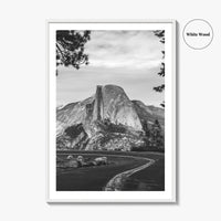 Yosemite National Park Black and White Fine Art Photo Print, Half Dome, California Poster
