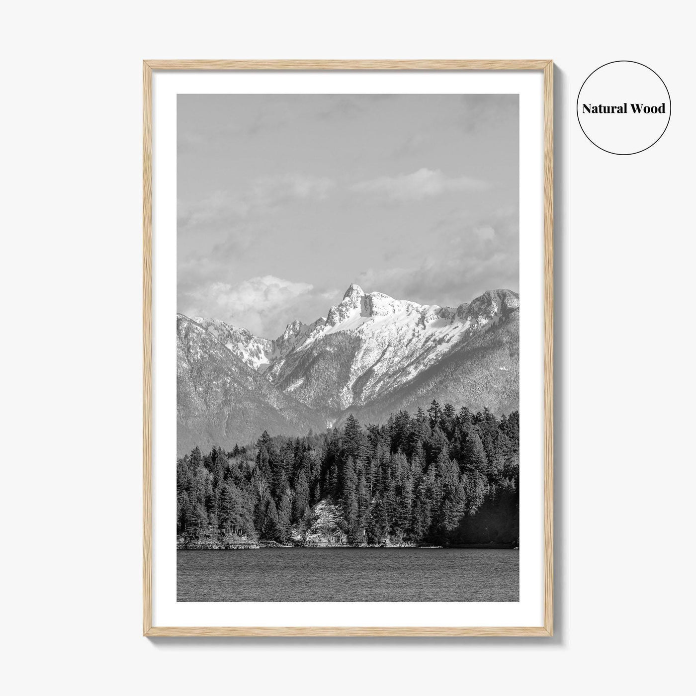Sechelt Inlet Black and White Fine Art Photo Print, Vancouver Canada Poster