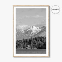 Sechelt Inlet Black and White Fine Art Photo Print, Vancouver Canada Poster