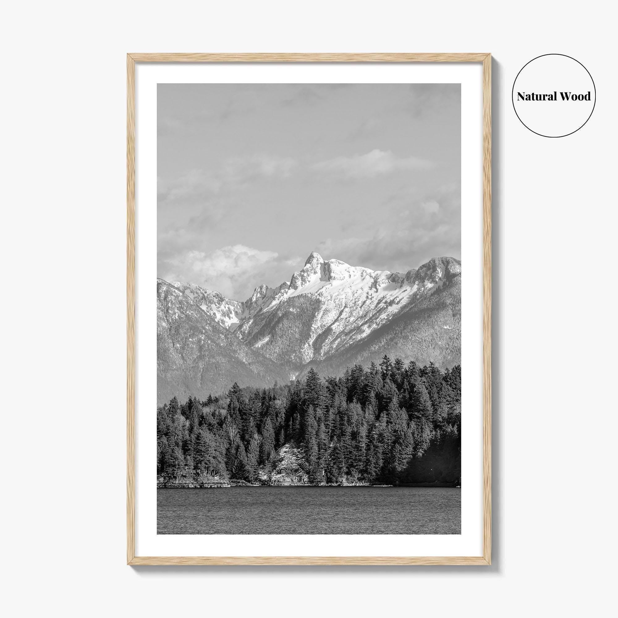 Sechelt Inlet Black and White Fine Art Photo Print, Vancouver Canada Poster