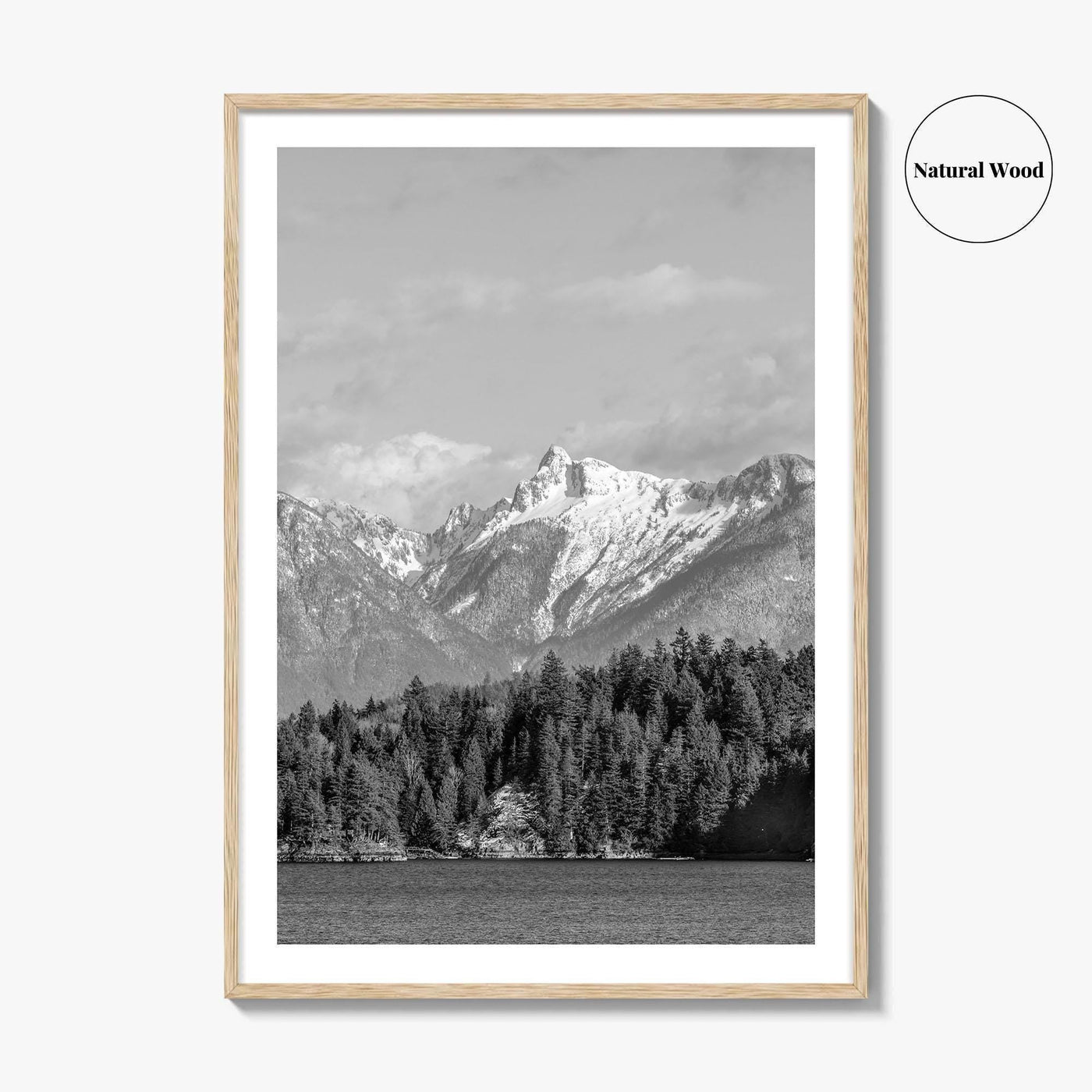 Sechelt Inlet Black and White Fine Art Photo Print, Vancouver Canada Poster