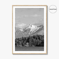 Sechelt Inlet Black and White Fine Art Photo Print, Vancouver Canada Poster
