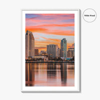 San Diego Skyline Fine Art Photo Print, California USA, Downtown Wall Decor Poster