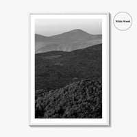 Blue Ridge Black and White Fine Art Photo Print, North Carolina, Appalachia Poster