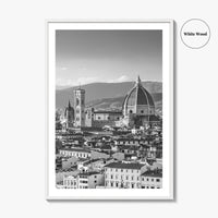 Florence Black and White Fine Art Photo Print, Firenze Duomo, Tuscany Italy Wall Poster