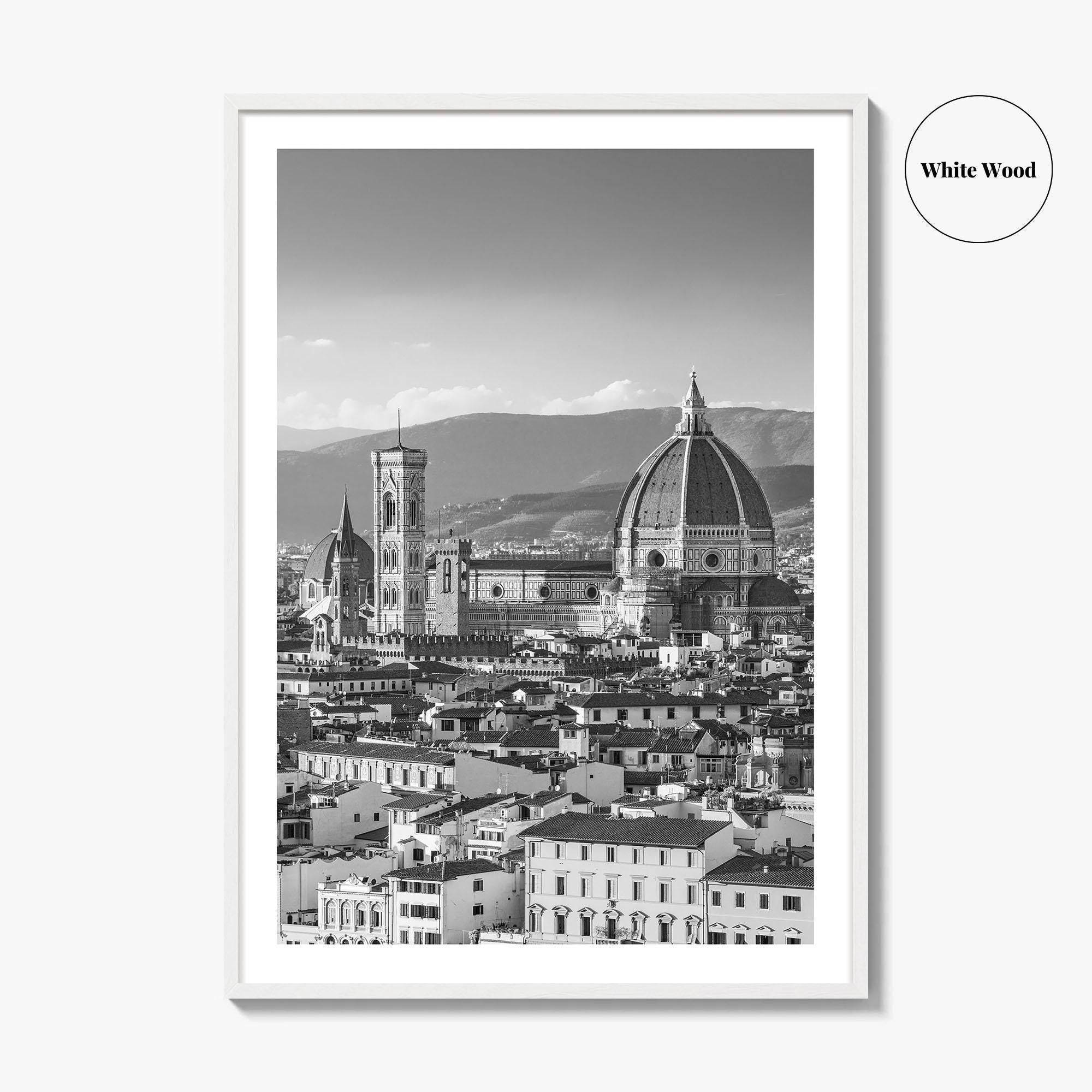 Florence Black and White Fine Art Photo Print, Firenze Duomo, Tuscany Italy Wall Poster