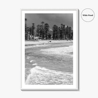 Manly Beach Black and White Fine Art Photo Print, Sydney, Australia, Wall Poster