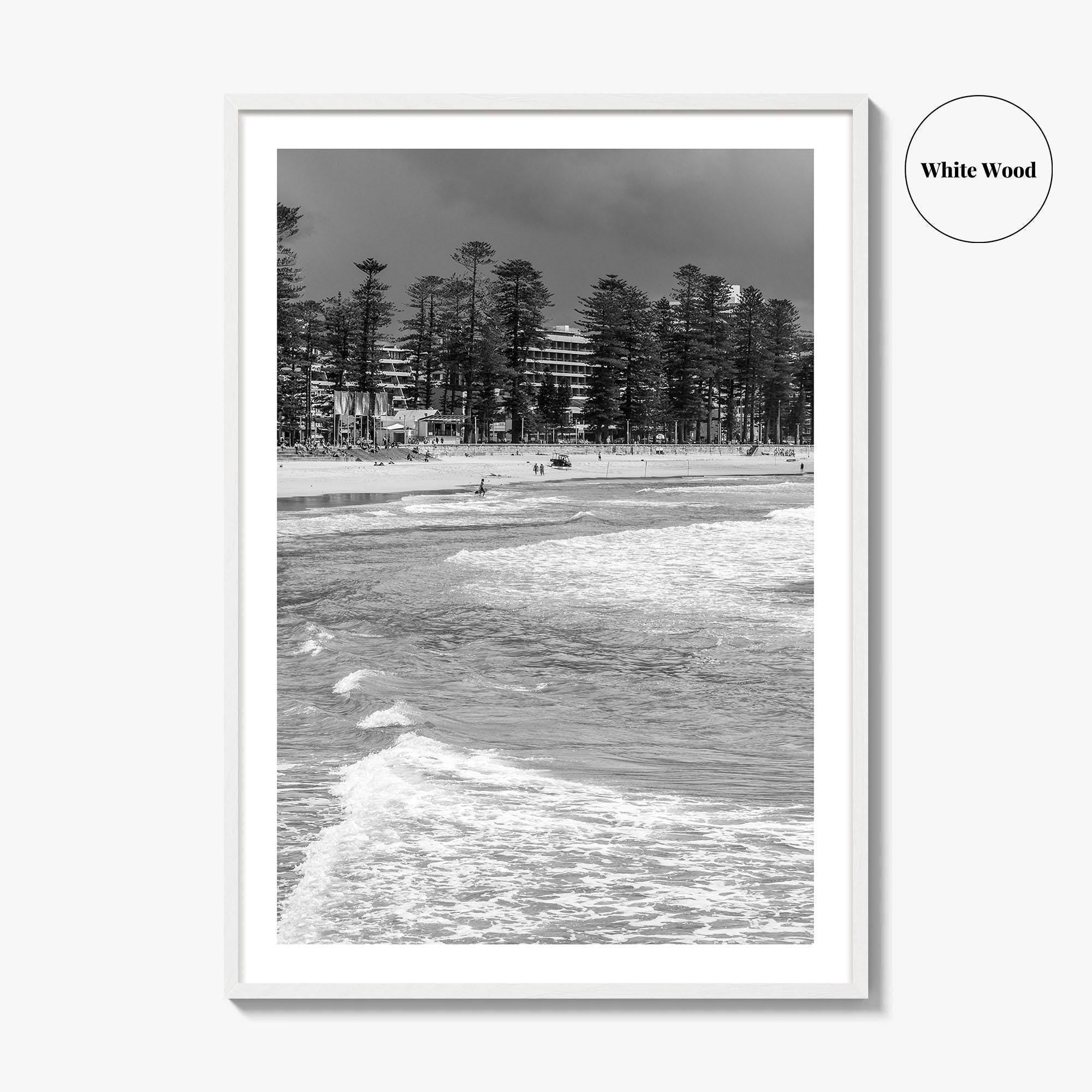 Manly Beach Black and White Fine Art Photo Print, Sydney, Australia, Wall Poster