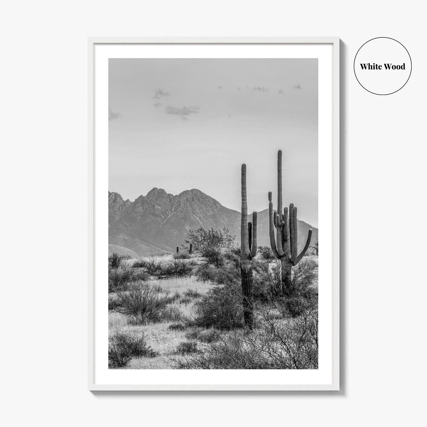 Four Peaks Arizona Skyline Black and White Fine Art Photo Print, Phoenix, Wall Poster