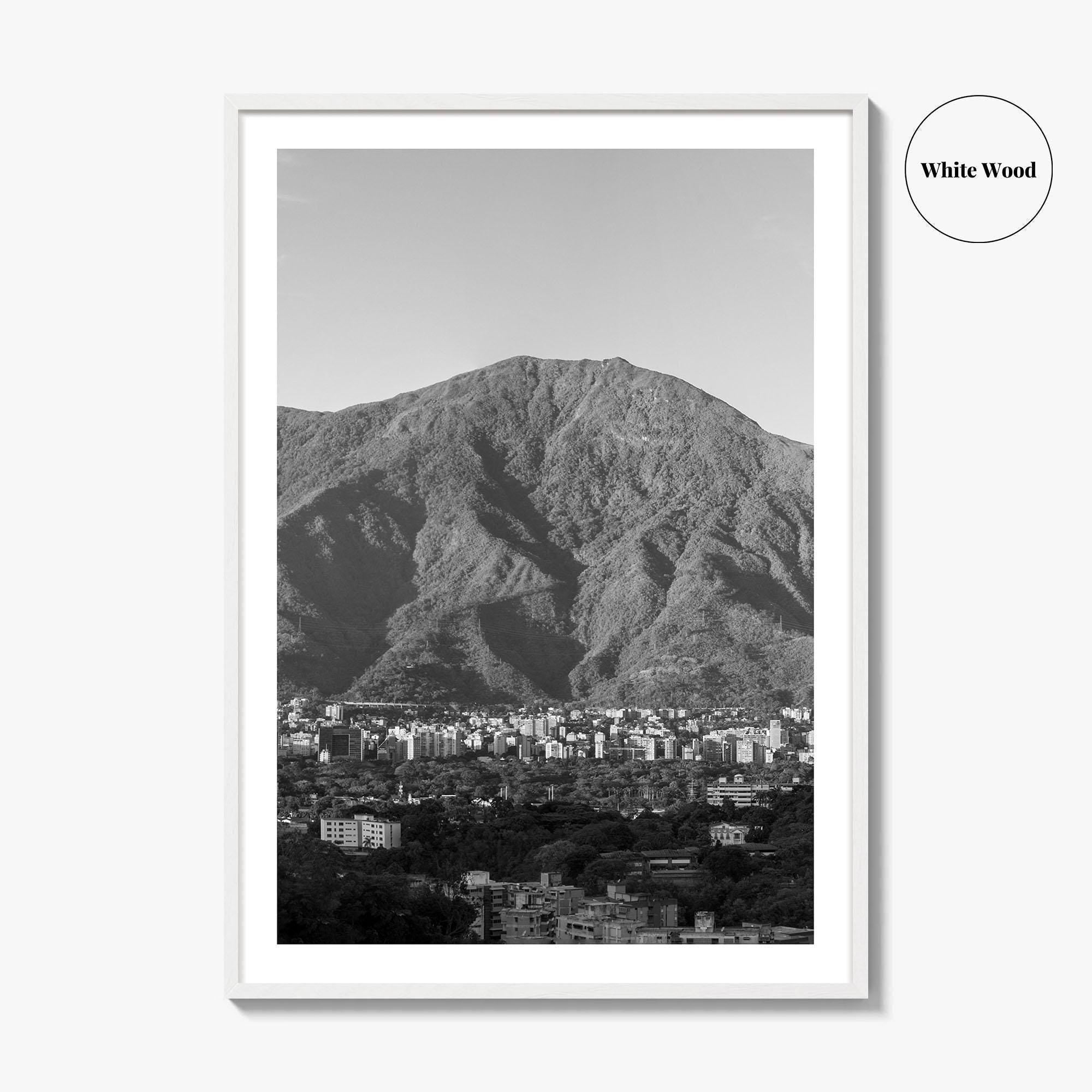 Caracas Skyline Black and White Fine Art Photo Print, Avila, Venezuela Wall Decor Poster