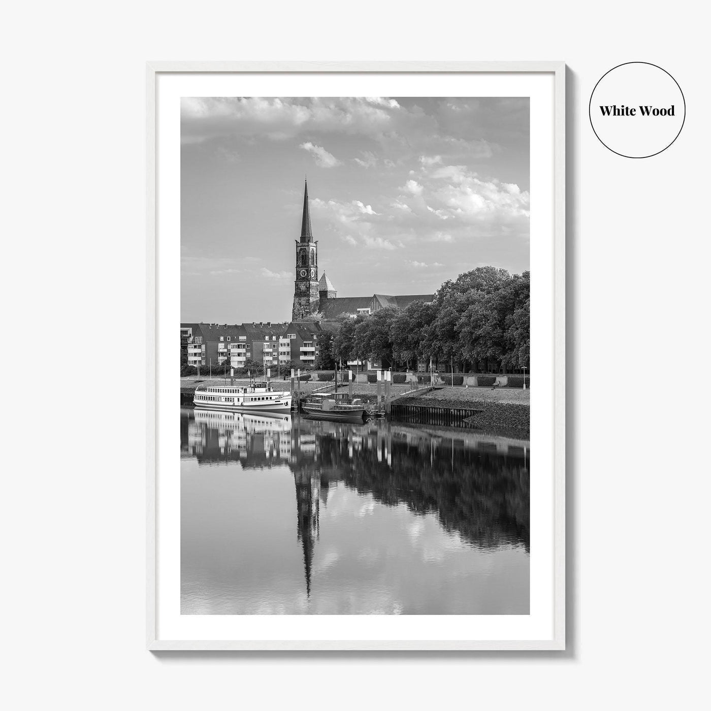 Bremen Black and White Fine Art Photo Print, Germany Wall Poster, St Stephani Church