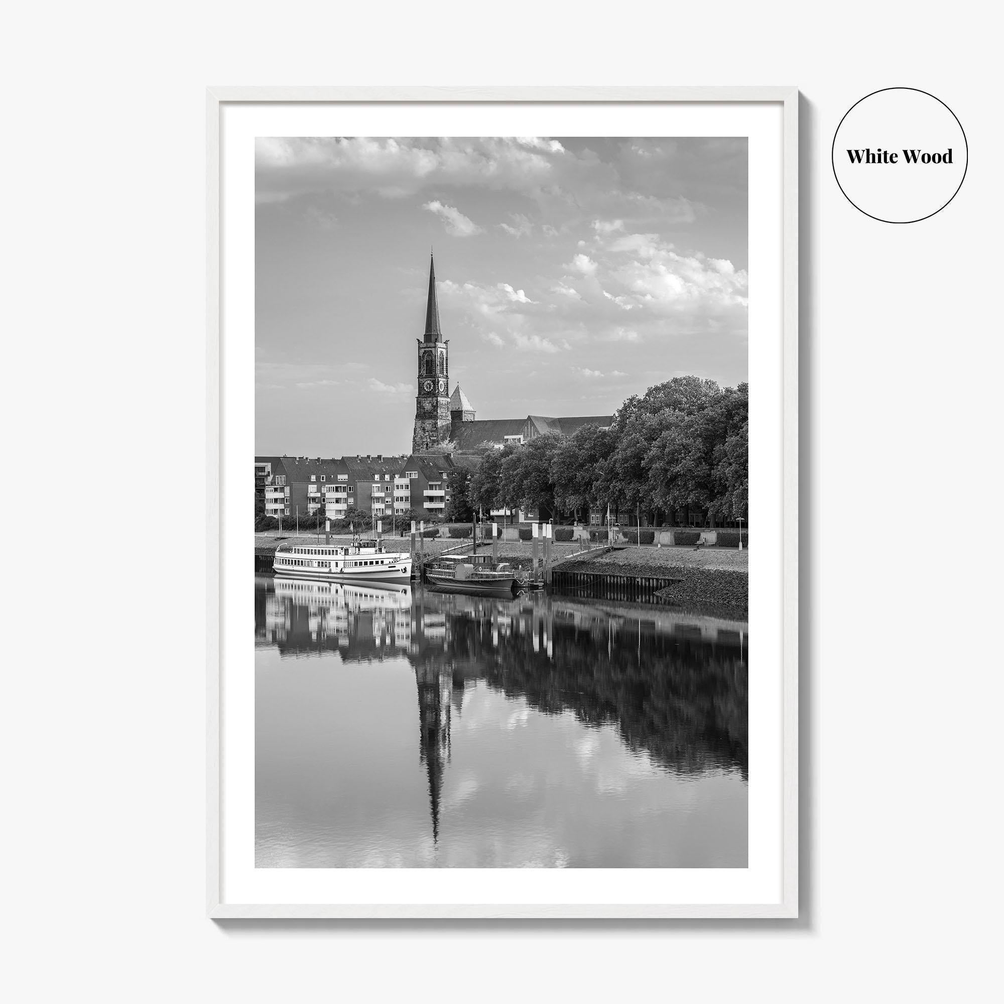 Bremen Black and White Fine Art Photo Print, Germany Wall Poster, St Stephani Church