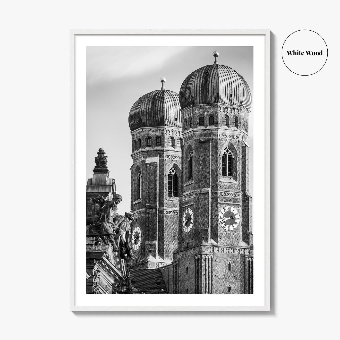 Munich Black and White Fine Art Photo Print, Frauenkirche Cathedral Bavaria, Germany Poster