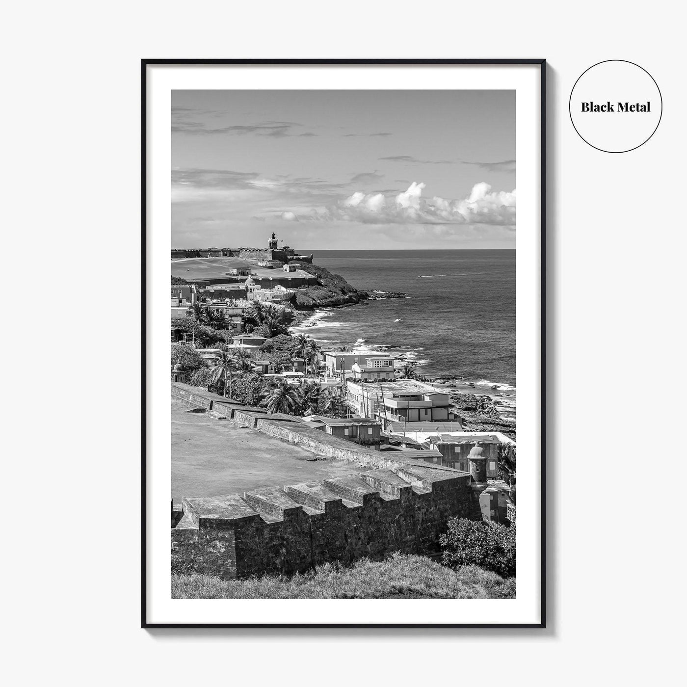 Puerto Rico Black and White Fine Art Photo Print, Old San Juan, El Morro