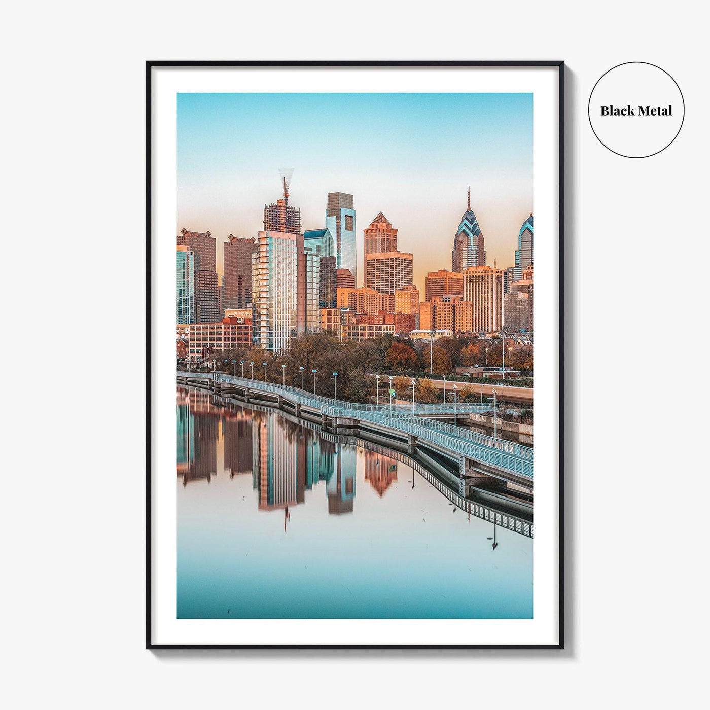 Philadelphia Skyline Fine Art Photo Print, Philly Poster, Schuylkill River, Pennsylvania USA