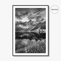 Vorderer Gosausee Black and White Fine Art Photo Print, Austrian Alps Poster