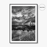 Vorderer Gosausee Black and White Fine Art Photo Print, Austrian Alps Poster