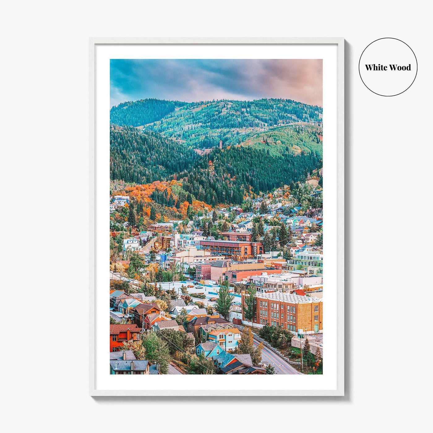 Park City Fine Art Photo Print, Utah USA Downtown Autumn Dusk Wall Decor Poster