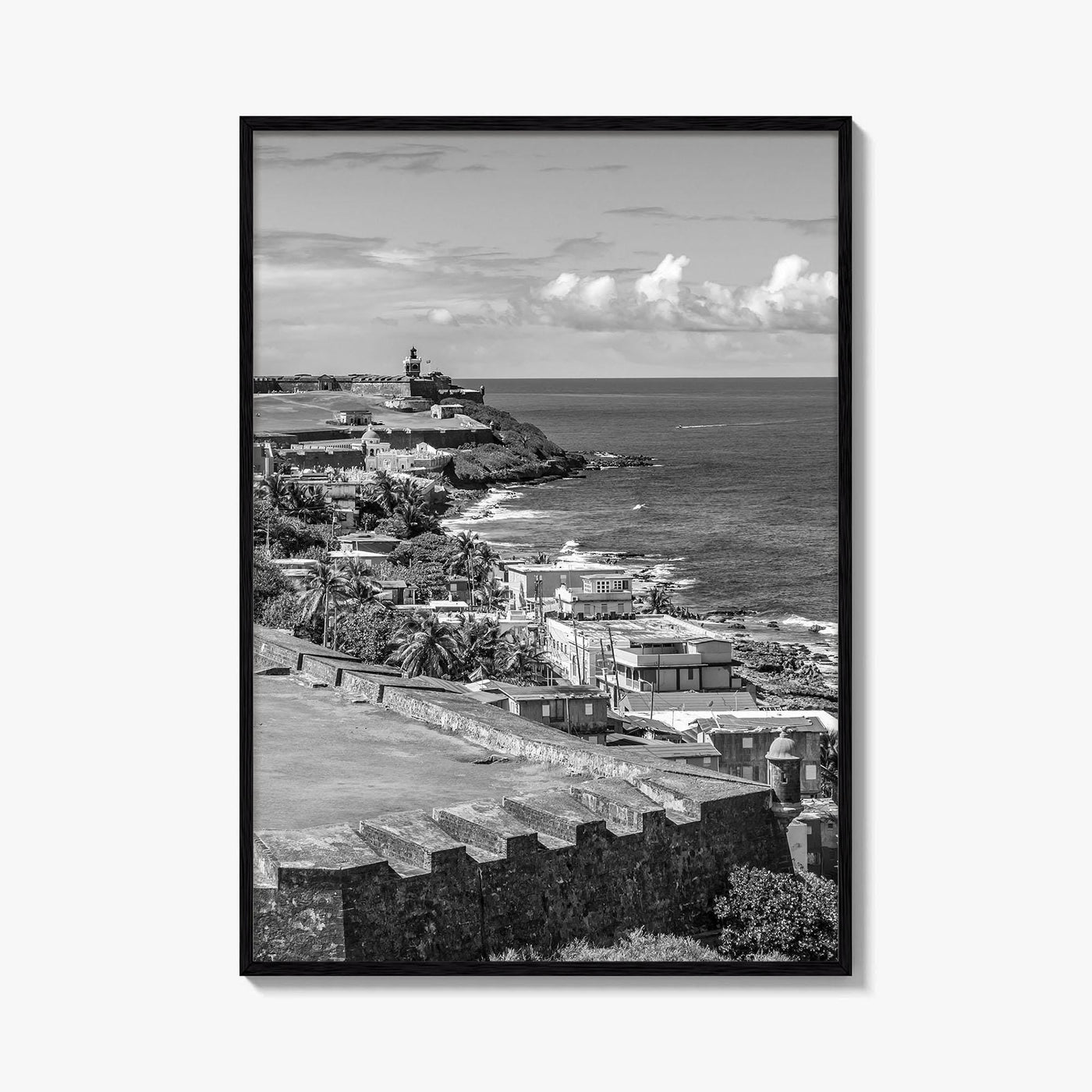 Puerto Rico Black and White Fine Art Photo Print, Old San Juan, El Morro