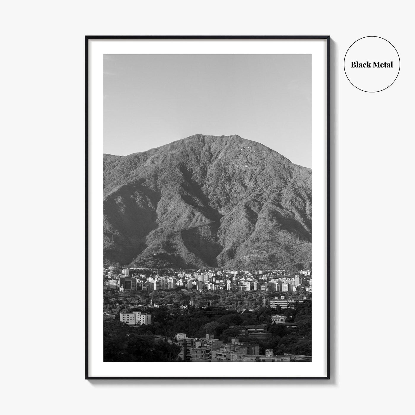 Caracas Skyline Black and White Fine Art Photo Print, Avila, Venezuela Wall Decor Poster