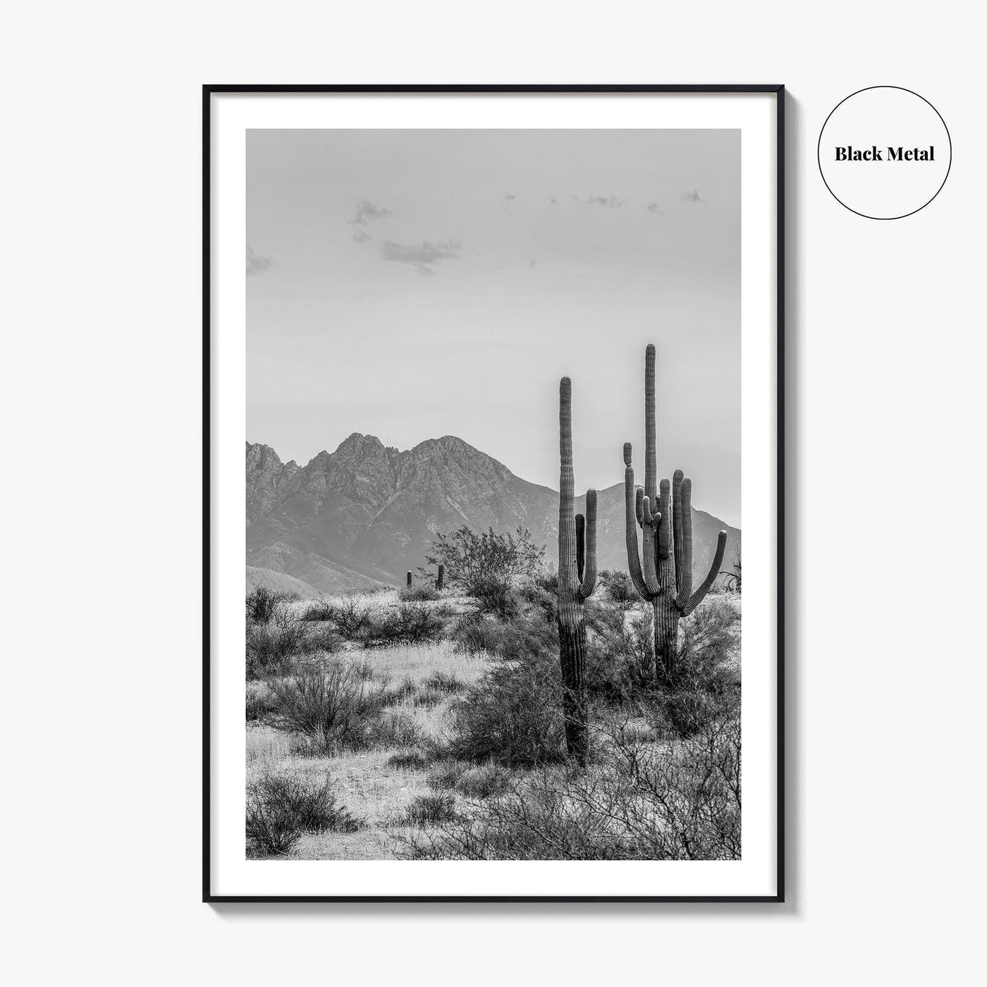 Four Peaks Arizona Skyline Black and White Fine Art Photo Print, Phoenix, Wall Poster
