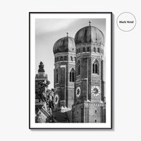Munich Black and White Fine Art Photo Print, Frauenkirche Cathedral Bavaria, Germany Poster