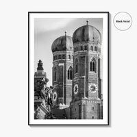 Munich Black and White Fine Art Photo Print, Frauenkirche Cathedral Bavaria, Germany Poster