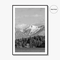 Sechelt Inlet Black and White Fine Art Photo Print, Vancouver Canada Poster