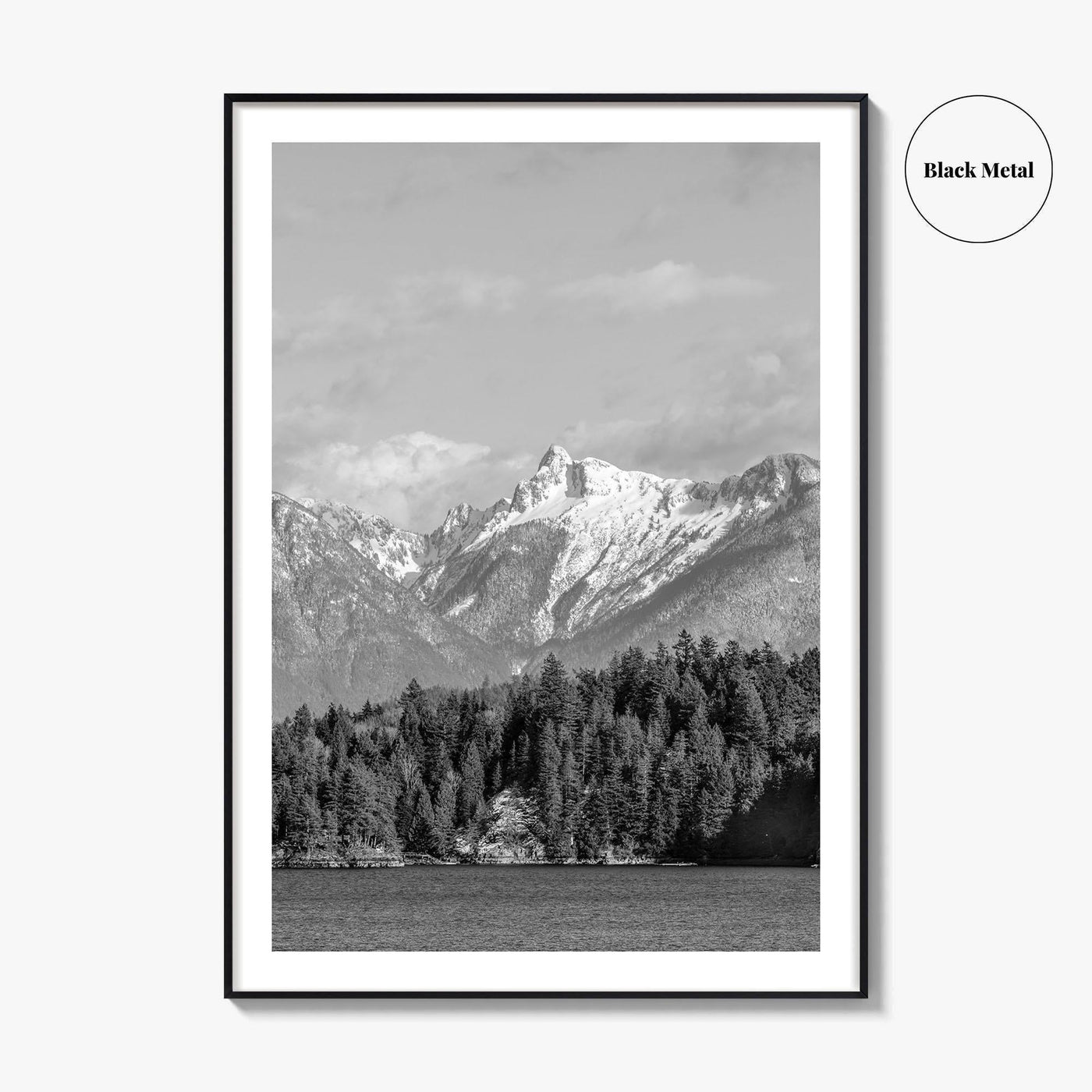 Sechelt Inlet Black and White Fine Art Photo Print, Vancouver Canada Poster