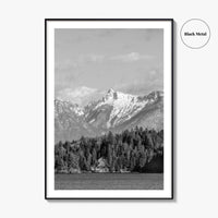 Sechelt Inlet Black and White Fine Art Photo Print, Vancouver Canada Poster