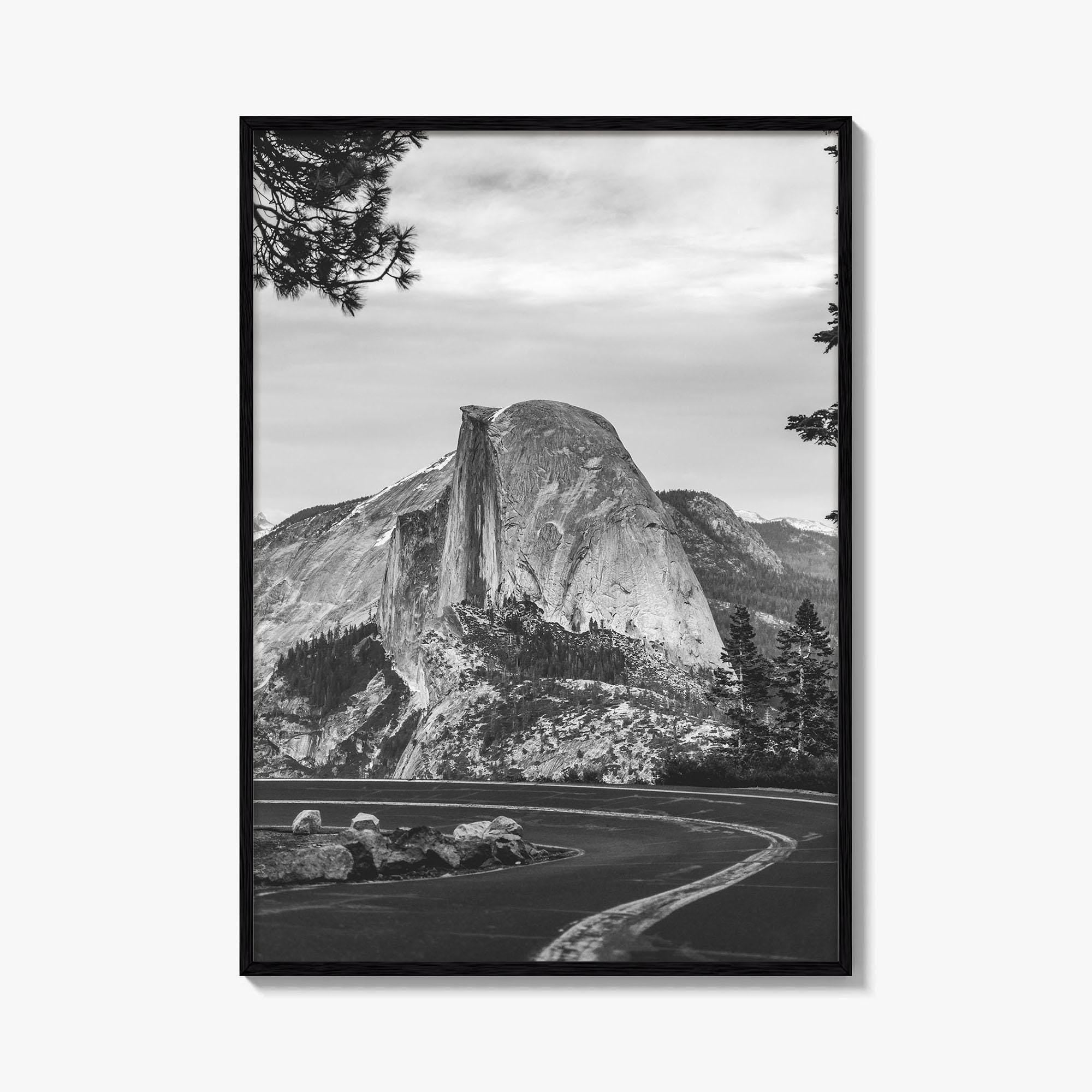 Yosemite National Park Black and White Fine Art Photo Print, Half Dome, California Poster