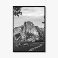 Yosemite National Park Black and White Fine Art Photo Print, Half Dome, California Poster
