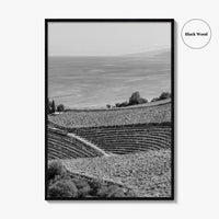 Getaria Black and White Fine Art Photo Print, Basque Country Spain, Vineyard Wall Art