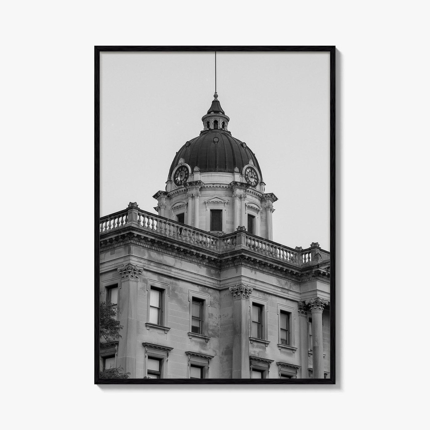 Bloomington Black and White Fine Art Photo Print, Illinois, Wall Decor, McLean County Courthouse