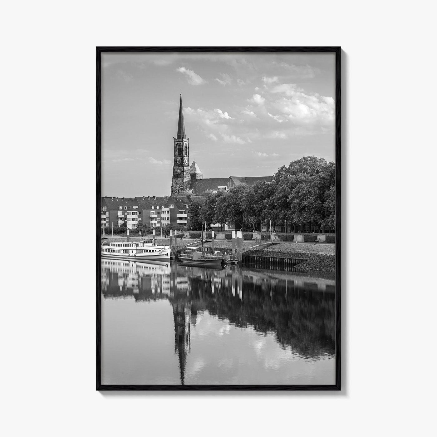 Bremen Black and White Fine Art Photo Print, Germany Wall Poster, St Stephani Church